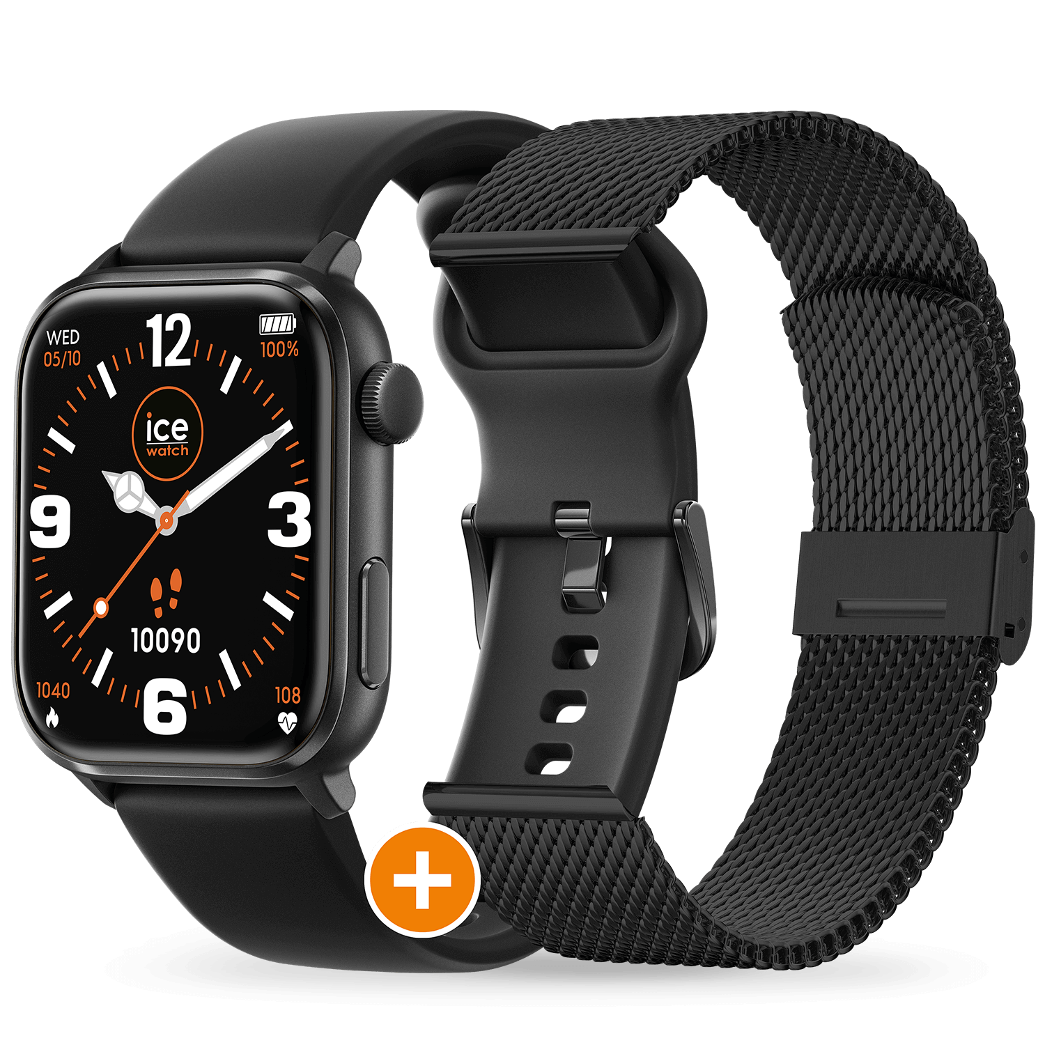Reloj Smartwatch Ice Smart 2.0 Rectangular 1.96 Black JO-ice-smart-2-0-rectangular-1-96-black-silicone-milanese - Relojería Joyería Orlando