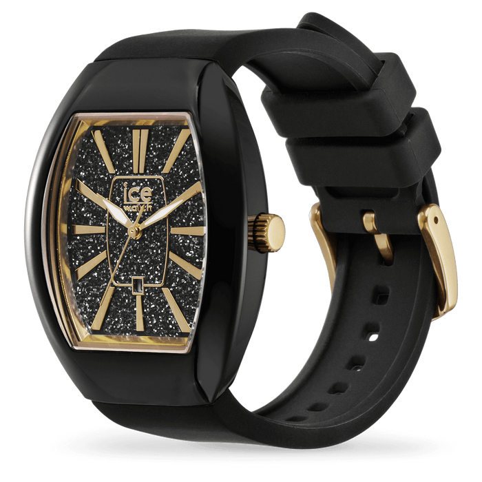 ICE Dome Plastic Black Glitter Gold (JO-024030) - Relojería Joyería Orlando