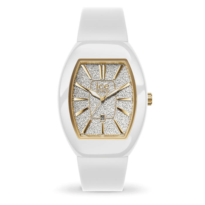ICE Dome Plastic White Glitter Gold (JO-024033) - Relojería Joyería Orlando