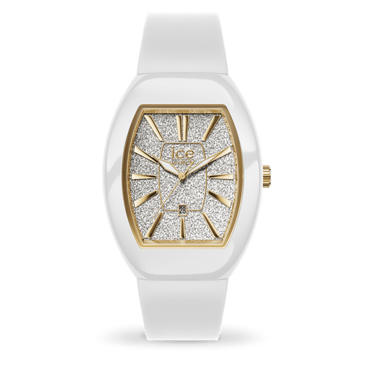 ICE Dome Plastic White Glitter Gold (JO-024033) - Relojería Joyería Orlando