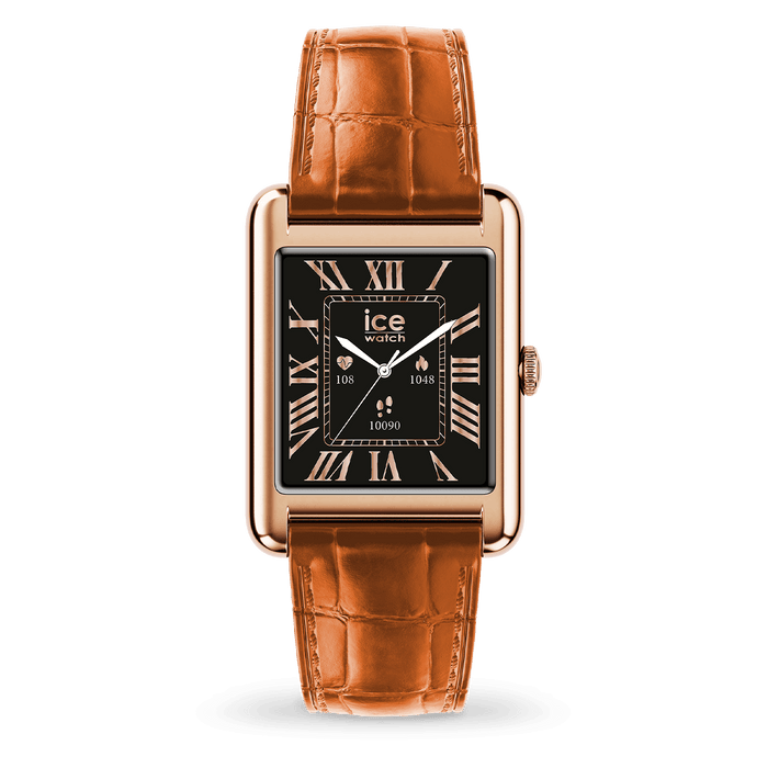 ICE smart TKS 2.0 - Rectangular - 1.41" - Rose Gold Cognac JO-025383