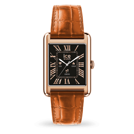 ICE smart TKS 2.0 - Rectangular - 1.41" - Rose Gold Cognac JO-025383