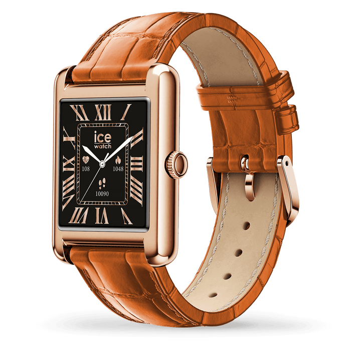 ICE smart TKS 2.0 - Rectangular - 1.41" - Rose Gold Cognac JO-025383