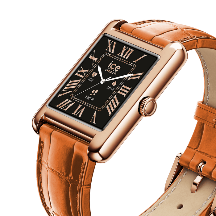 ICE smart TKS 2.0 - Rectangular - 1.41" - Rose Gold Cognac JO-025383