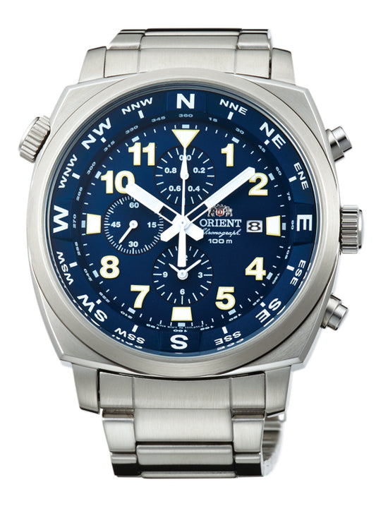 Reloj Orient Hombre Cronógrafo Cuarzo JO-FTT17002D0 Esfera Azul - Relojería Joyería Orlando