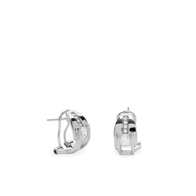 Pendientes cierre omega plata diseño elegante JO-19667-A