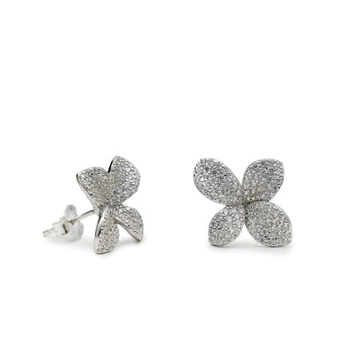 Pendientes pequeños circonitas forma flor JO-19943-A