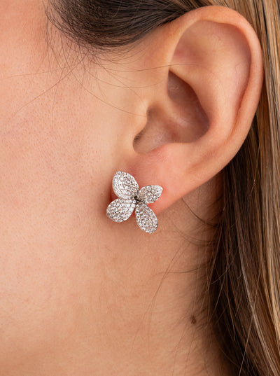 Pendientes pequeños circonitas forma flor JO-19943-A