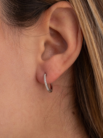 Pendientes aro mini circonitas JO-19995-A