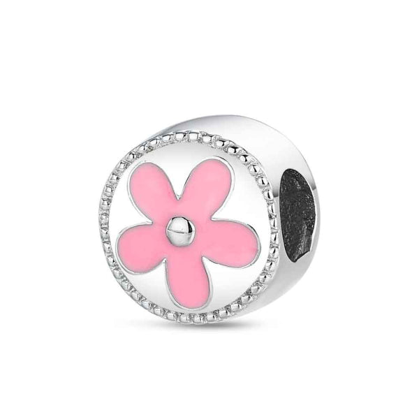 Abalorio flor esmalte rosa (JO-9123364)