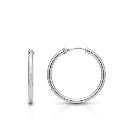 CERCLES OR BLANC 18KL 20MM