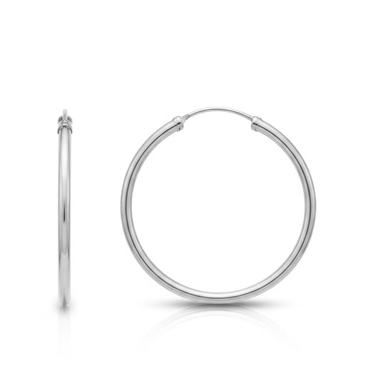 CERCLES OR BLANC 18KL - 25MM