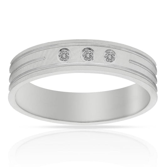 ALIANZA ORO BLANCO 18KL 3 DIAMANTES -5MM