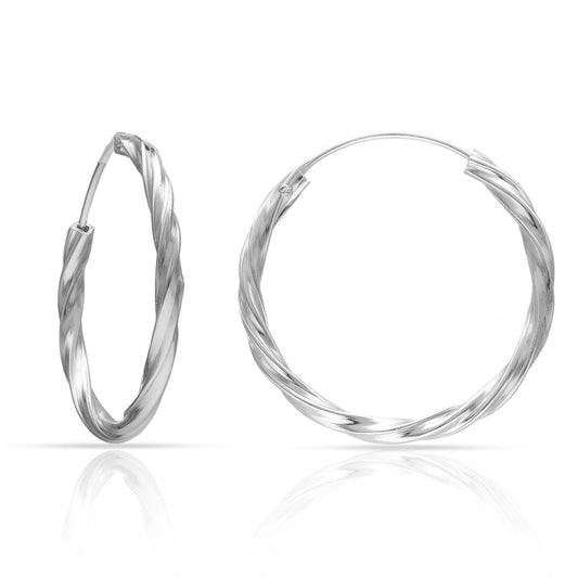 AROS PLATA 925MM TRENZADOS - 20MM