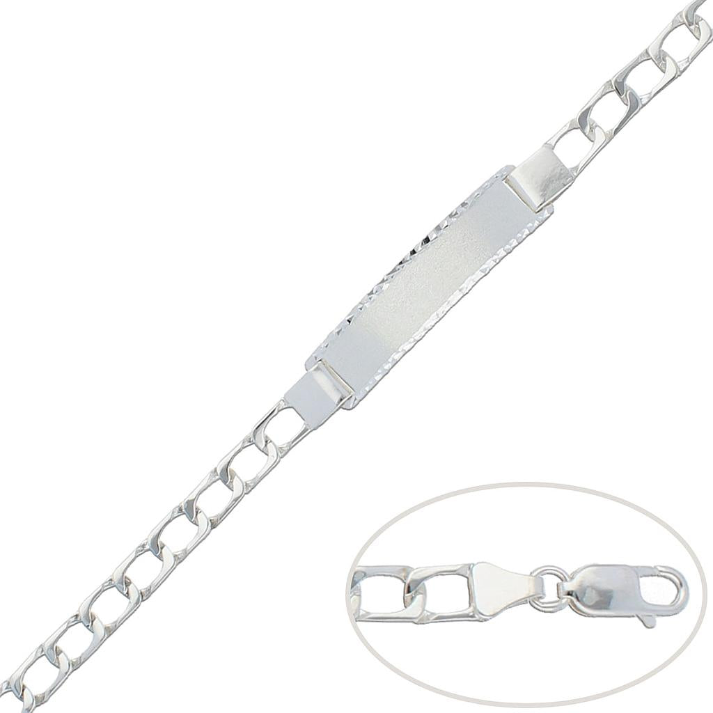 BRAÇALET AMB PLACA PLATA 925MM - 6MM