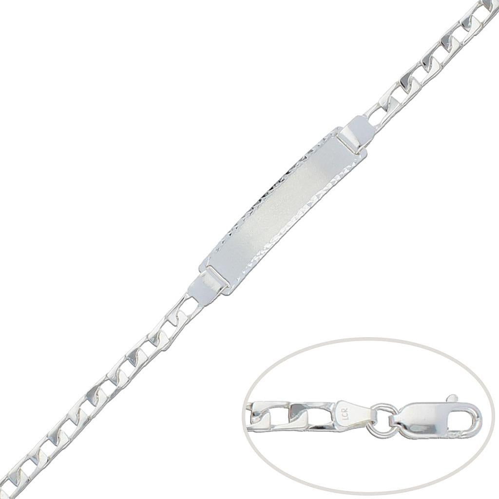 PULSERA CON PLACA PLATA 925MM - 4MM