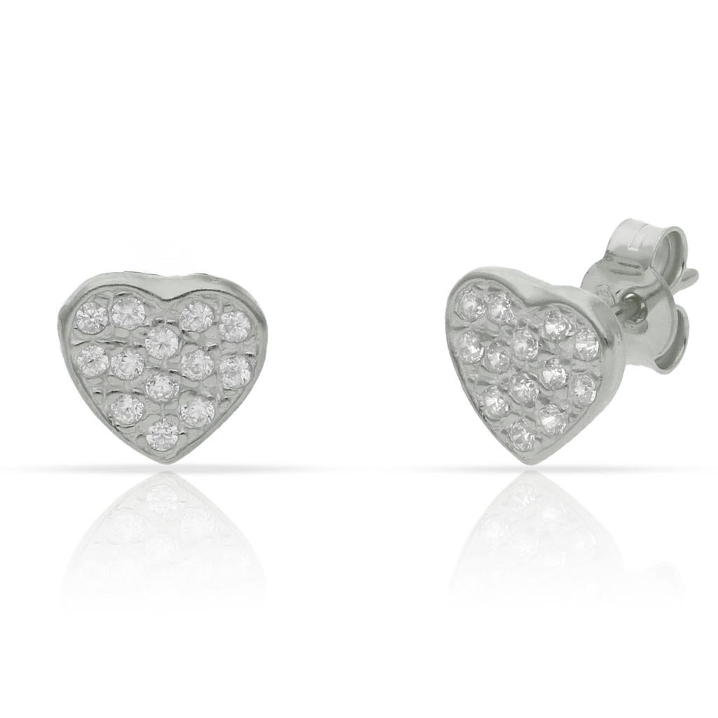 PENDIENTES PLATA 925MM CORAZON - 8MM