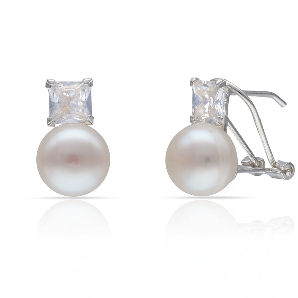 PENDIENTES PLATA 925MM CIRCONITAS + PERLAS