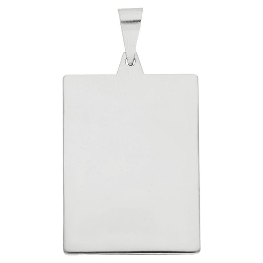PLACA PLATA 925MM RECTANGULAR GRANDE - 24x32MM
