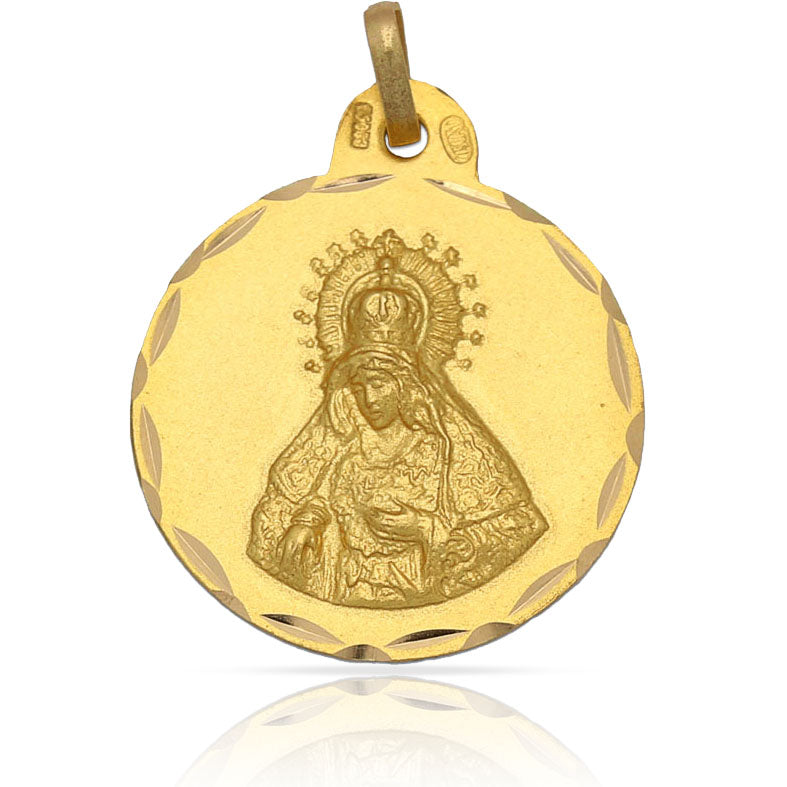 MEDALLA PLATA CHAPADA EN ORO V. DE LA MACARENA - 19MM