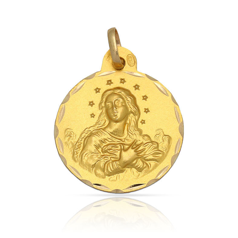 MEDALLA PLATA CHAPADA EN ORO V. DE LA PURISIMA - 17MM