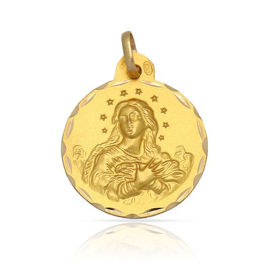 MEDALLA PLATA CHAPADA EN ORO V. DE LA PURISIMA - 17MM