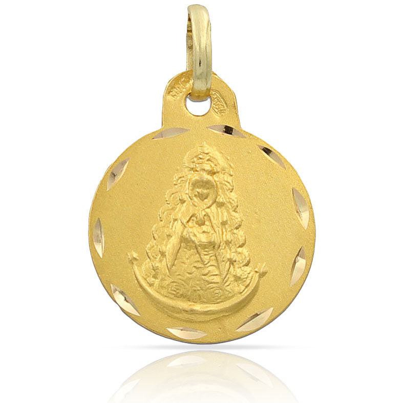 MEDALLA PLATA CHAPADA EN ORO V. DEL ROCIO - 16MM