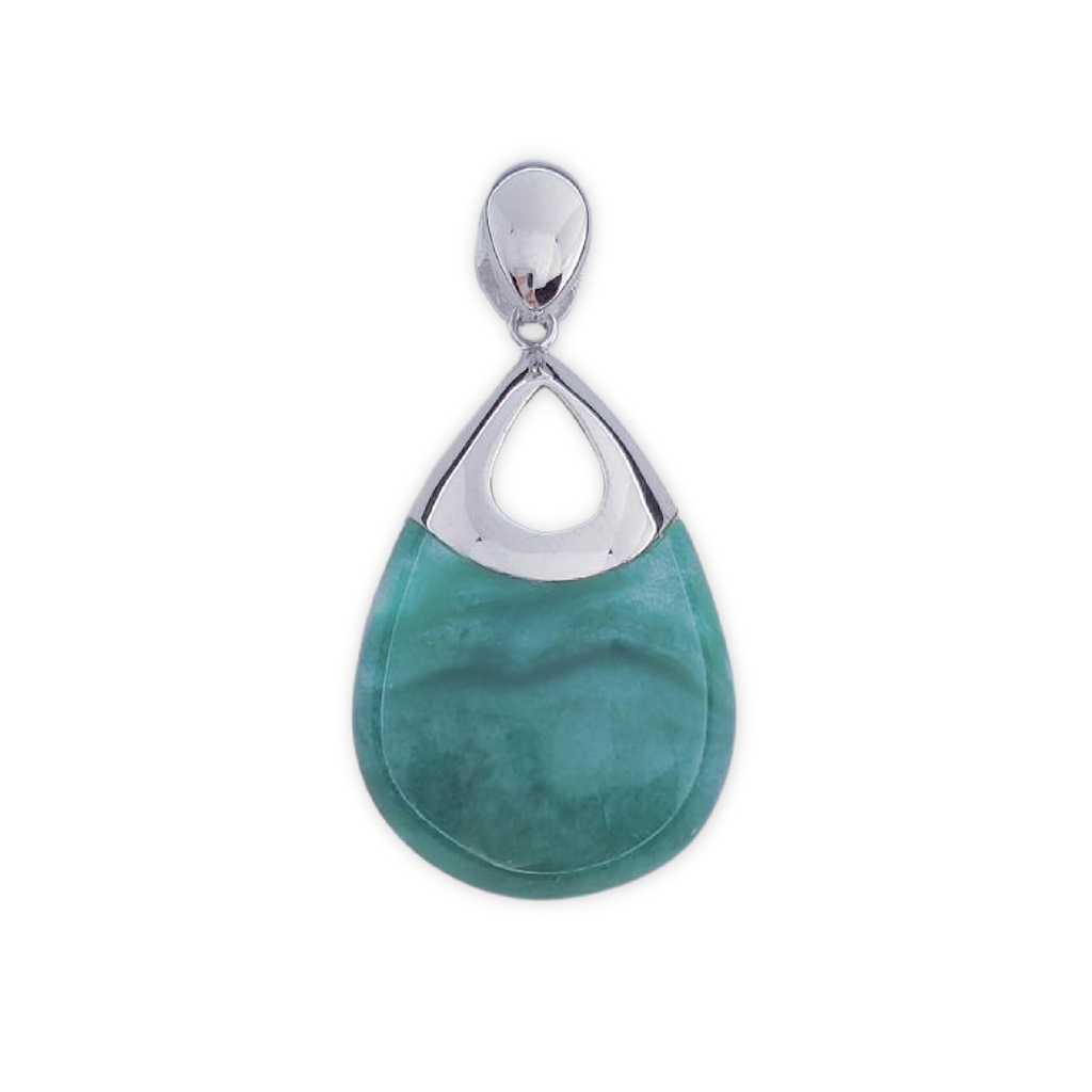 COLGANTE PLATA 925MM RESINA VERDE