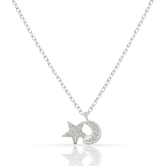 GARANTILLA PLATA 925MM ESTRELLA + LLUNA CIRCONETES