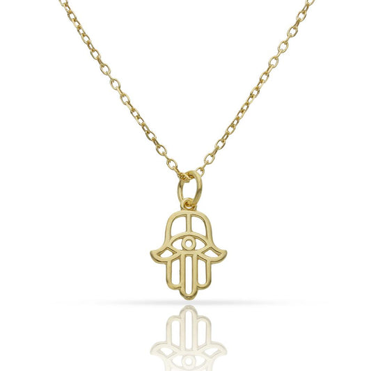 GARGANTILLA PLATA CHAPADA ORO MANO DE FATIMA