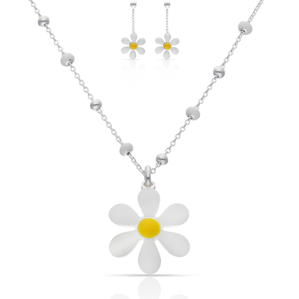 GARANTILLA PLATA 925MM MARGARITA ESMALTADA