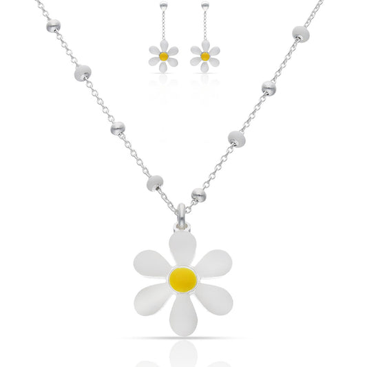 GARANTILLA PLATA 925MM MARGARITA ESMALTADA