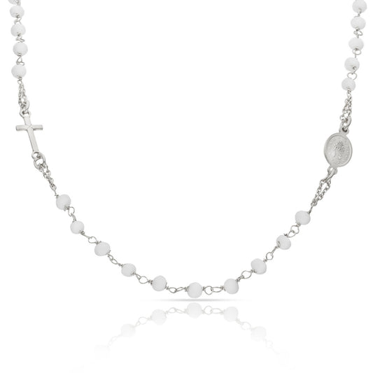 GARANTETA PLATA 925MM ROSARI PEDRES BLANQUES