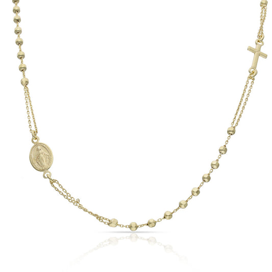 GARGANTILLA PLATA CHAPADA EN ORO ROSARIO