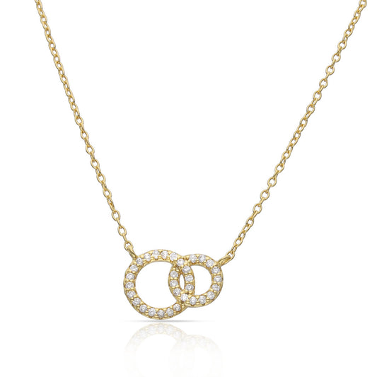 GARGANTILLA PLATA CHAPADA EN ORO ALIANZAS CIRCONITAS