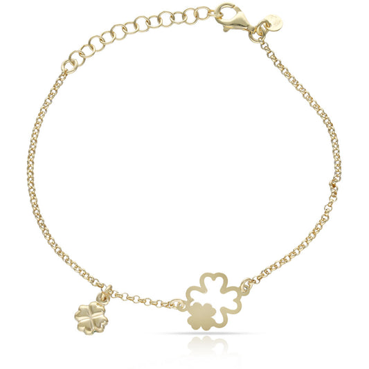 PULSERA PLATA CHAPADA EN ORO TREBOL DE LA SUERTE