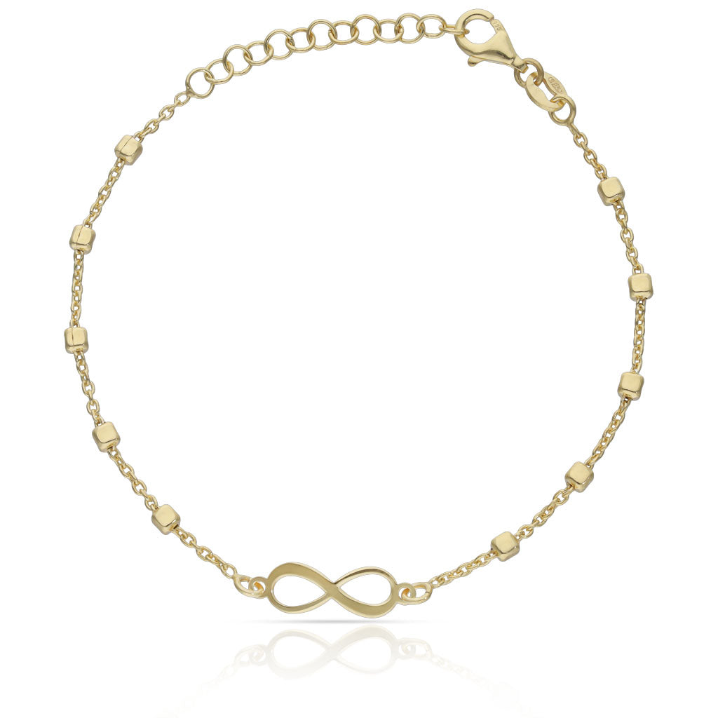 PULSERA PLATA CHAPADA EN ORO INFINITO