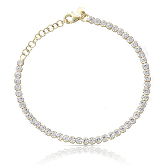 PULSERA PLATA CHAPADA EN ORO RIVIERE - 2MM