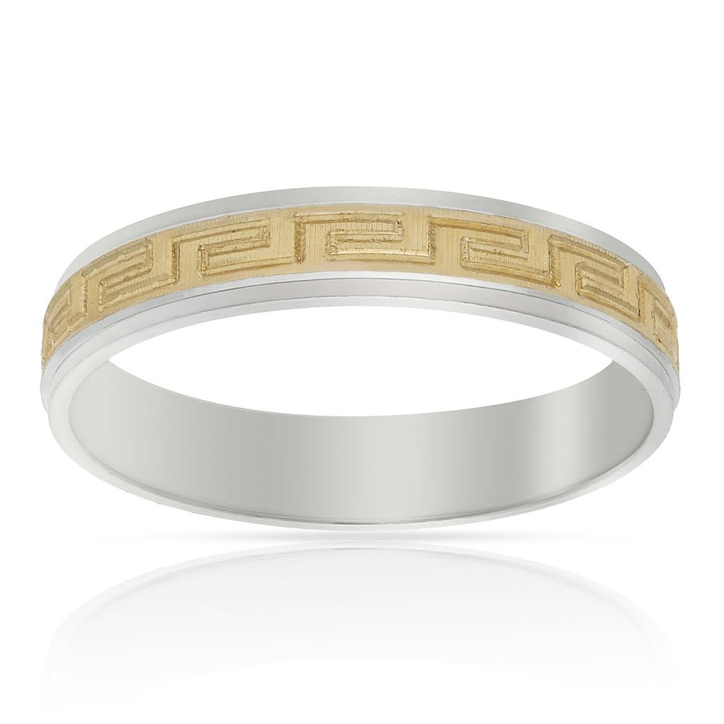 ALIANZA ORO 18KL BICOLOR GRECA - 4MM