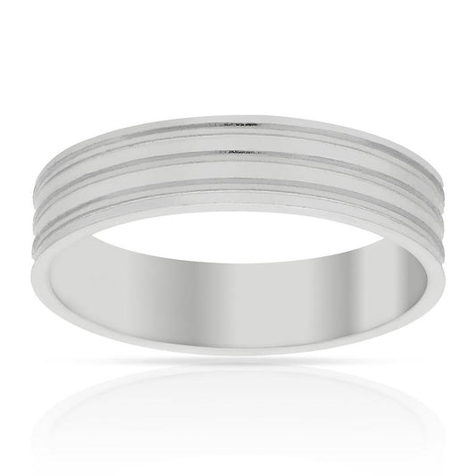 ALIANZA ORO BLANCO 18KL TALLLADA - 5MM