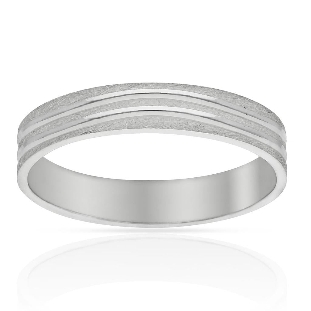ALIANZA ORO BLANCO 18KL TALLADA - 4MM