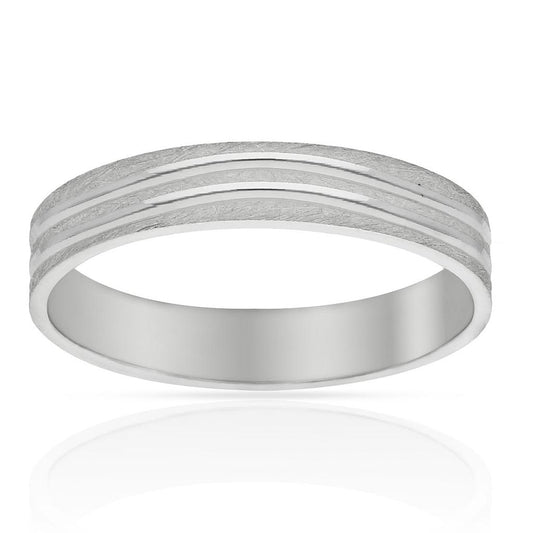 ALIANZA ORO BLANCO 18KL TALLADA - 4MM