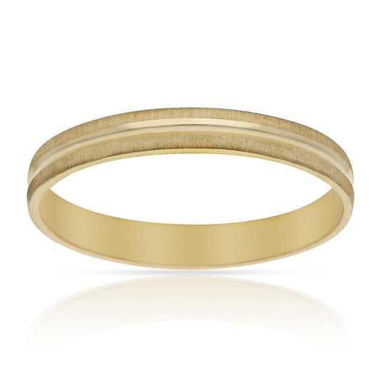 ALIANZA ORO 18KL TALLADA MATE-BRILLO - 3MM