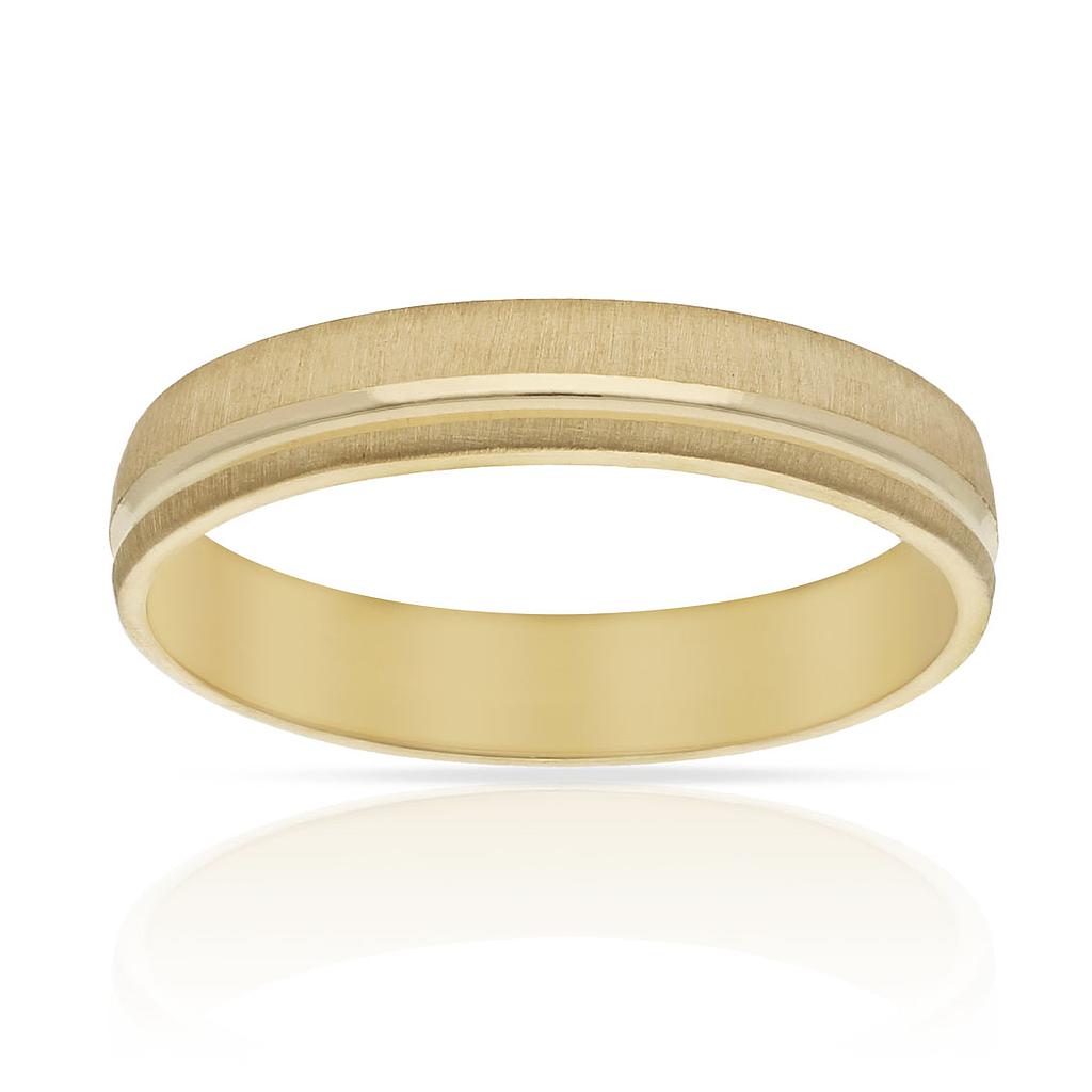 ALIANZA ORO 18KL TALLADA MATE - BRILLO - 4MM