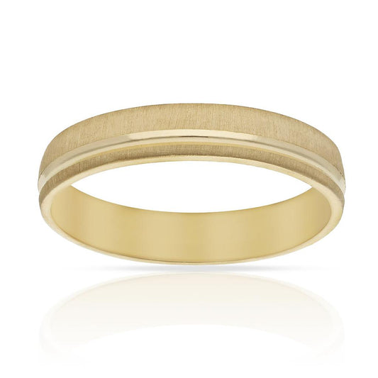 ALIANZA ORO 18KL TALLADA MATE - BRILLO - 4MM