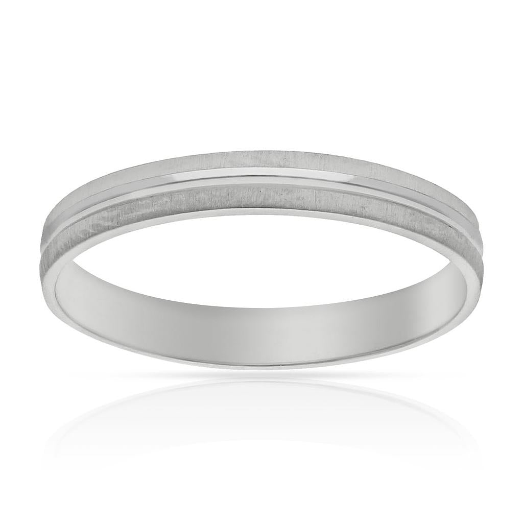 ALIANZA ORO BLANCO 18KL MATE-BRILLO - 3MM