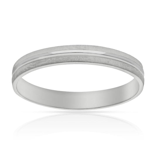 ALIANZA ORO BLANCO 18KL MATE-BRILLO - 3MM