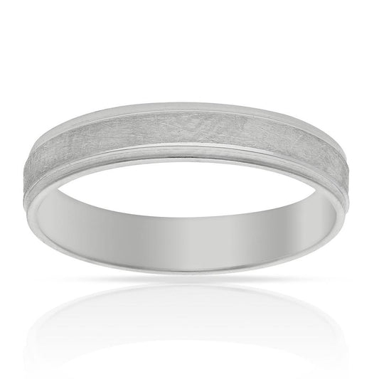 ALIANZA ORO BLANCO 18KL MATE-BRILLO - 4MM
