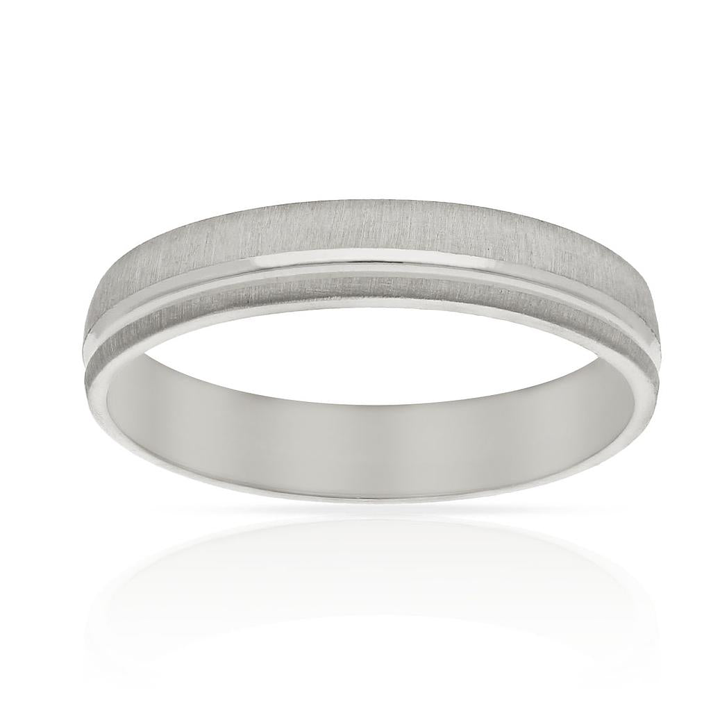 ALIANZA ORO BLANCO 18KL MATE-BRILLO - 5MM
