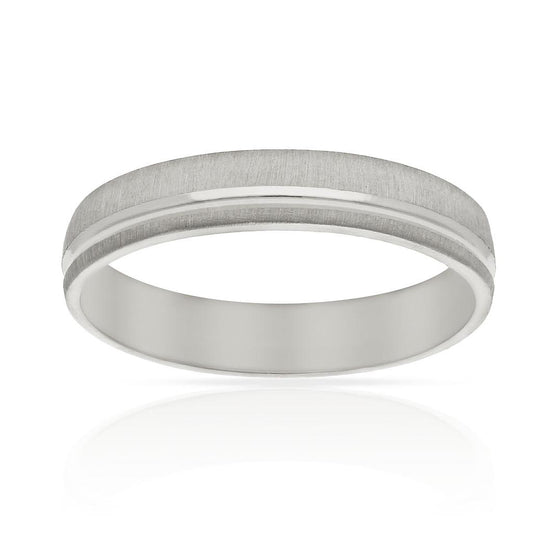 ALIANZA ORO BLANCO 18KL MATE-BRILLO - 5MM
